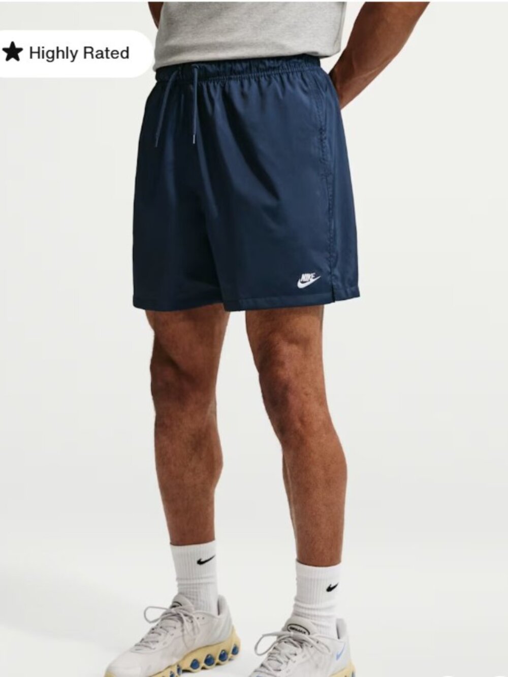 NEW Nike Club Men's Woven Flow Shorts 6" inseam Size 2XL Blue/Navy Original Logo